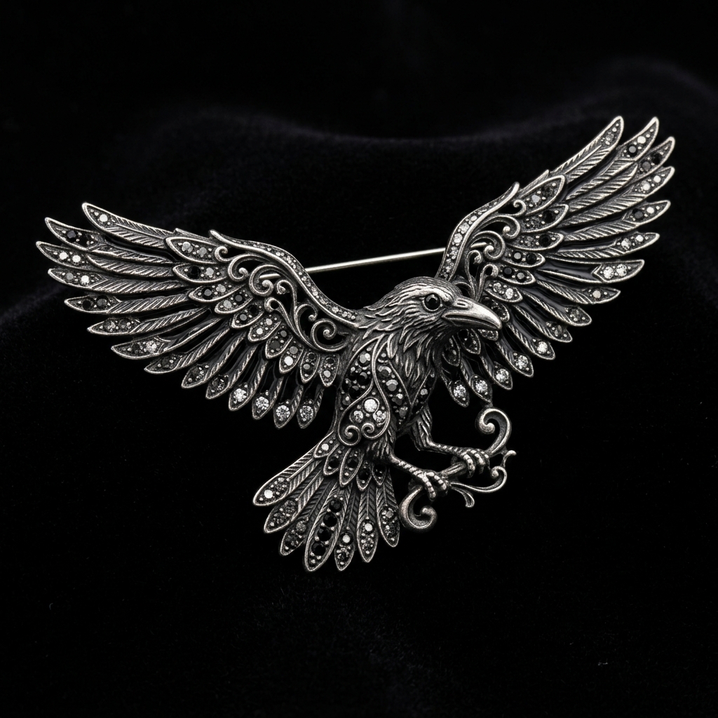 Raven Brooch
